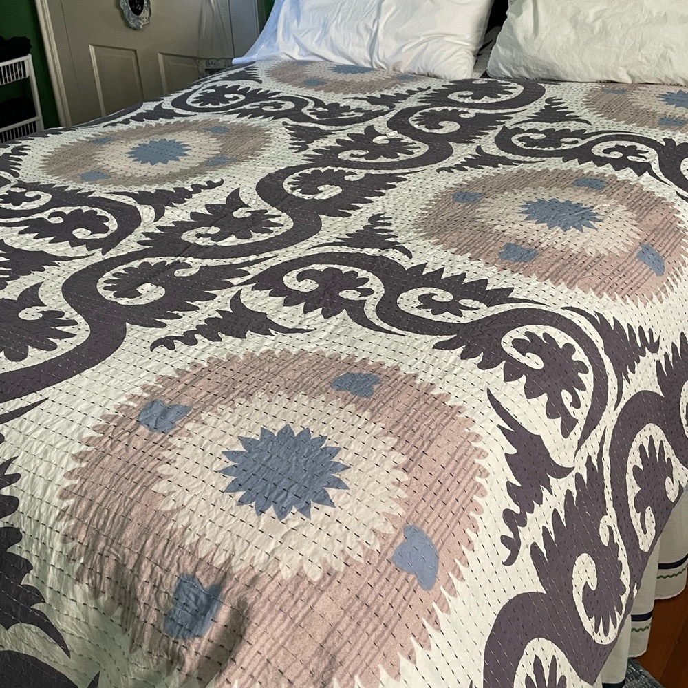 Anthropologie TwinXL Duvet Cover with one matching Euro Sham
